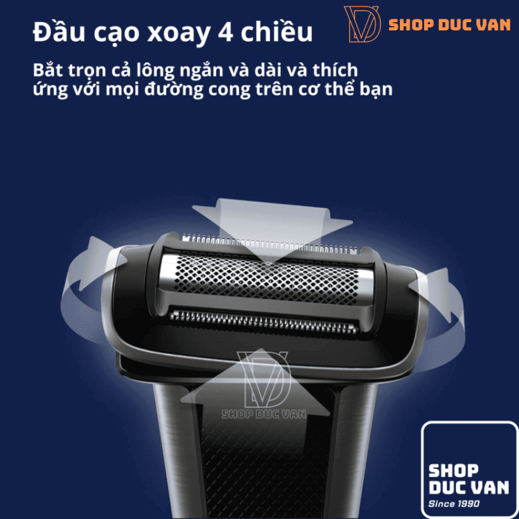 Máy Cạo Và Tỉa Lông Toàn Thân 2 Trong 1 Philips Bodygroom 7000 BG7030/49, Chống Nước, An Toàn Cho Vùng Nhạy Cảm