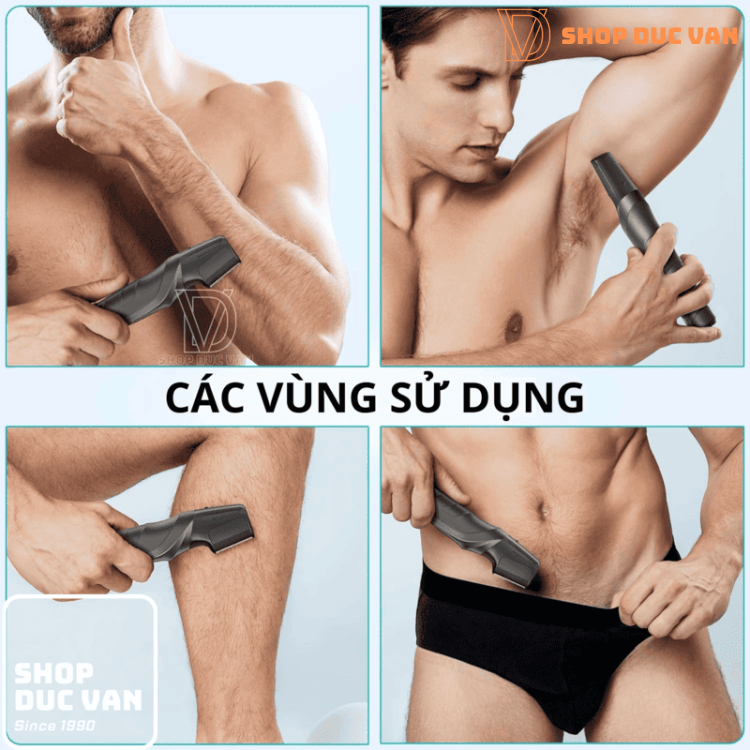 Máy Cạo Lông Toàn Thân Nam VGR V-603, Tỉa Lông Mũi, Lông Vùng Kín Chuyên Dụng, Chống Nước IPX5, Pin Trâu 180 Phút
