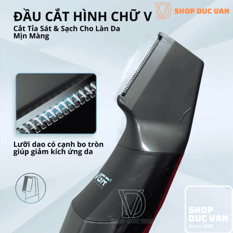 Máy Cạo Lông Toàn Thân Nam VGR V-603, Tỉa Lông Mũi, Lông Vùng Kín Chuyên Dụng, Chống Nước IPX5, Pin Trâu 180 Phút