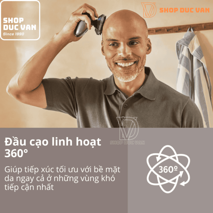 Máy Cạo Đầu Trọc Philips Series 5000 Head Pro HS5980/40 Đầu Cạo Cạo Linh Hoạt 360 Độ Cạo Sát Nhẵn, Dịu Nhẹ Cho Da Đầu