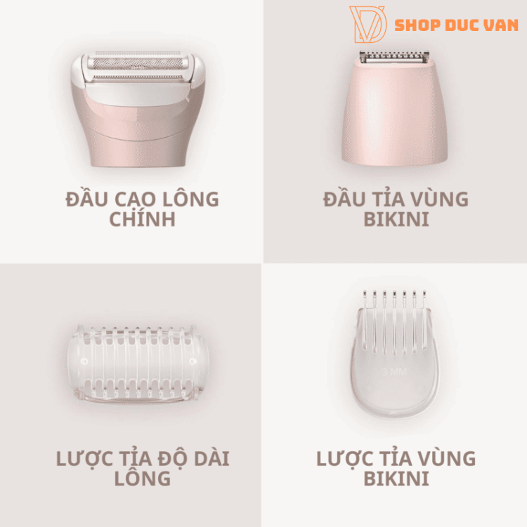 Máy Cạo Lông Nữ Philips Lady Shaver Series 6000 BRL137/00 - Máy Cạo Tỉa Lông Toàn Thân, Vùng Kín Bikini Cao Cấp Chống Nước Khô Và Ướt