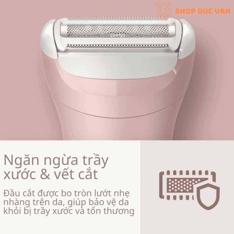 Máy Cạo Lông Nữ Philips Lady Shaver Series 6000 BRL137/00 - Máy Cạo Tỉa Lông Toàn Thân, Vùng Kín Bikini Cao Cấp Chống Nước Khô Và Ướt