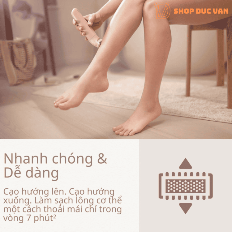 Máy Cạo Lông Nữ Philips Lady Shaver Series 6000 BRL137/00 - Máy Cạo Tỉa Lông Toàn Thân, Vùng Kín Bikini Cao Cấp Chống Nước Khô Và Ướt