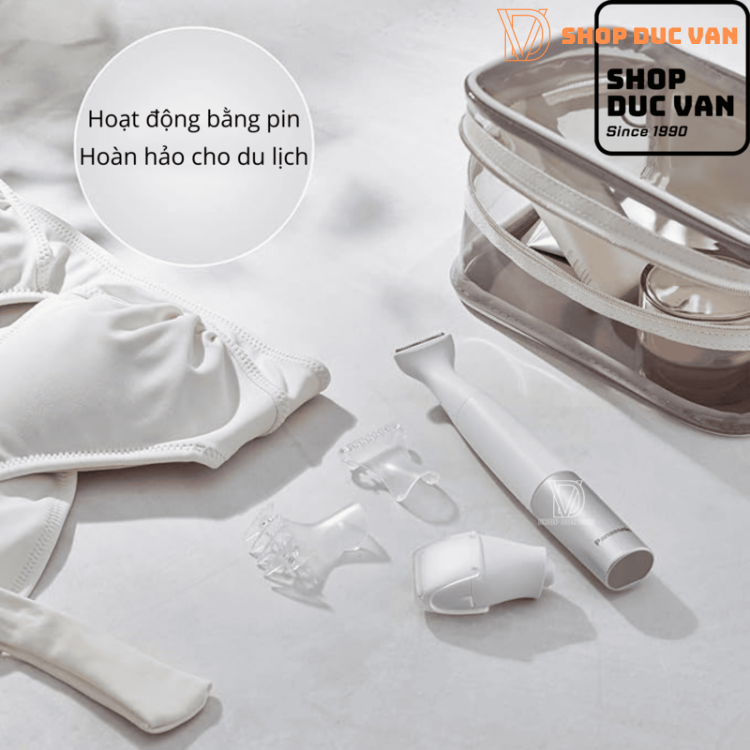 Máy Cạo Tỉa Lông Vùng Bikini Panasonic ES-WV62 Dành Cho Phụ Nữ, 4 Phụ Kiện, Chăm Sóc Những Vùng Nhạy Cảm, Thiết Kế Chống Nước, Dùng Pin
