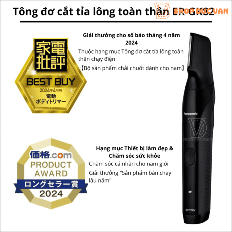 Panasonic ER-GK82: Tông Đơ Tỉa Lông Body Nam Đa Năng An Toàn Cho Vùng Kín, Sạc Nhanh, Hàng Nội Địa Nhật 