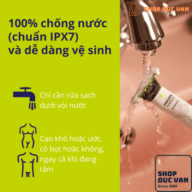 Máy Cạo Tỉa Lông Vùng Kín Philips OneBlade Intimate QP1924/70 An Toàn Cho Da Nhạy Cảm, Chống Nước, Chống Trầy Xước, Chống Kích Ứng Dành Cho Nam Và Nữ