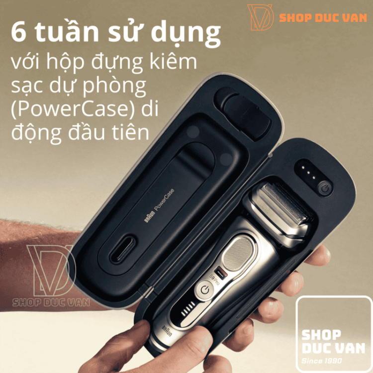 Máy Cạo Râu Braun Series 9 Pro 9477cc Với Hộp Sạc Di Động PowerCase Và Cốc Sạc SmartCare 5-In-1