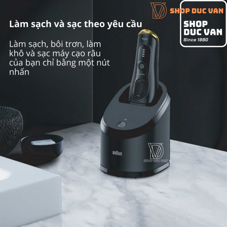 Máy Cạo Râu Braun Series 9 Sport+ Đen 9320cc Kèm Cốc Sạc Rửa
