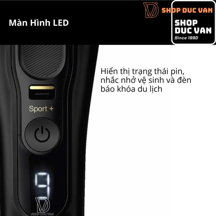 Máy Cạo Râu Braun Series 9 Sport+ Đen 9320cc Kèm Cốc Sạc Rửa