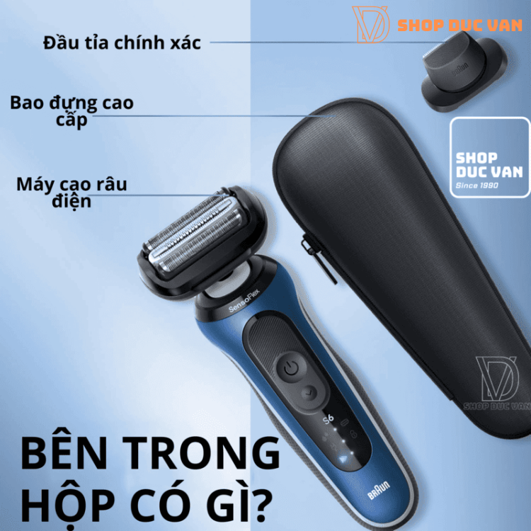 Máy Cạo Râu Braun Series 6 6120s Cạo Sát Hiệu Quả, Dịu Nhẹ Cho Làn Da Nhạy Cảm