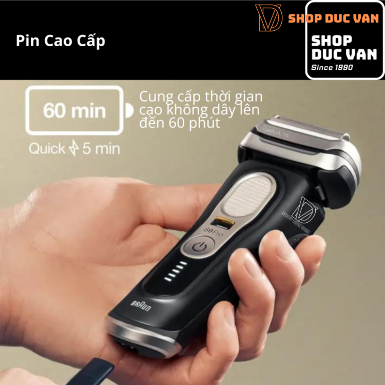 Máy Cạo Râu Braun Series 9 Pro 9450cc Kèm Cốc Sạc Rửa Vệ Sinh 4-In-1