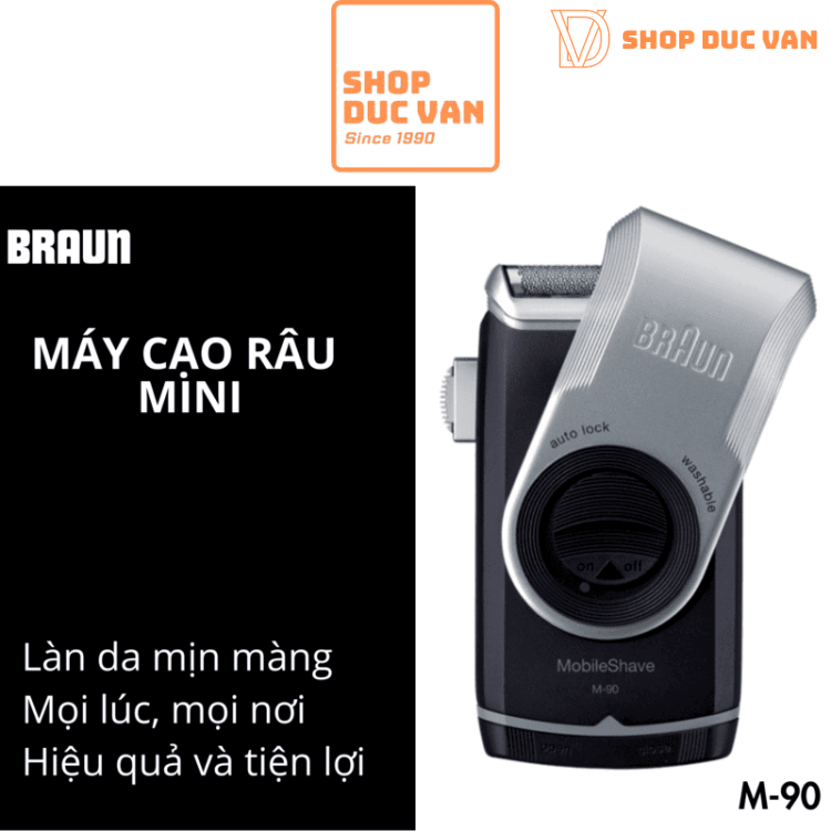 Máy Cạo Râu Braun M90 Kèm Đầu Tỉa Chính Xác Dùng Pin Tiểu AA