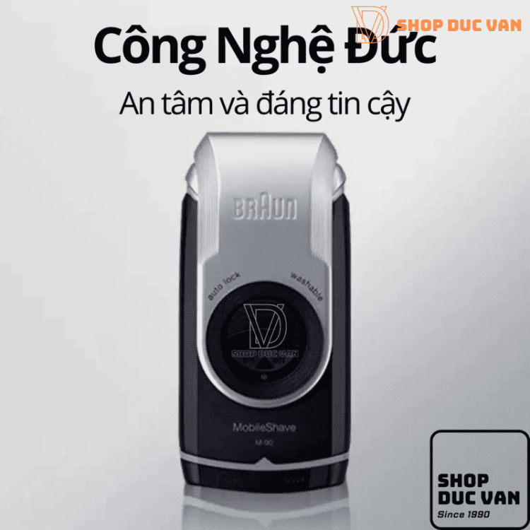 Máy Cạo Râu Braun M90 Kèm Đầu Tỉa Chính Xác Dùng Pin Tiểu AA