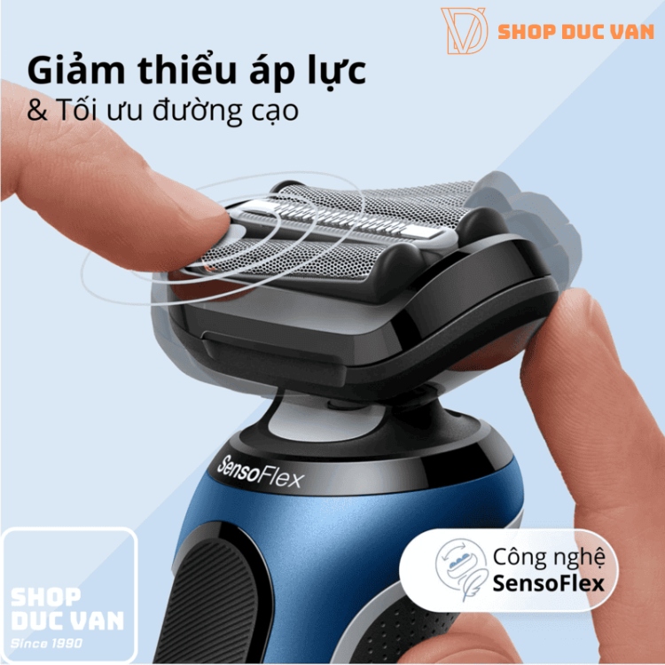 Máy Cạo Râu Braun Series 6 6172cc Công Nghệ SensoFlex Giảm Áp Lực Da, Chế Độ Turbo/Gentle, Chống Nước 100%, Pin 60 Phút Kèm Trạm Làm Sạch Thông Minh SmartCare Center