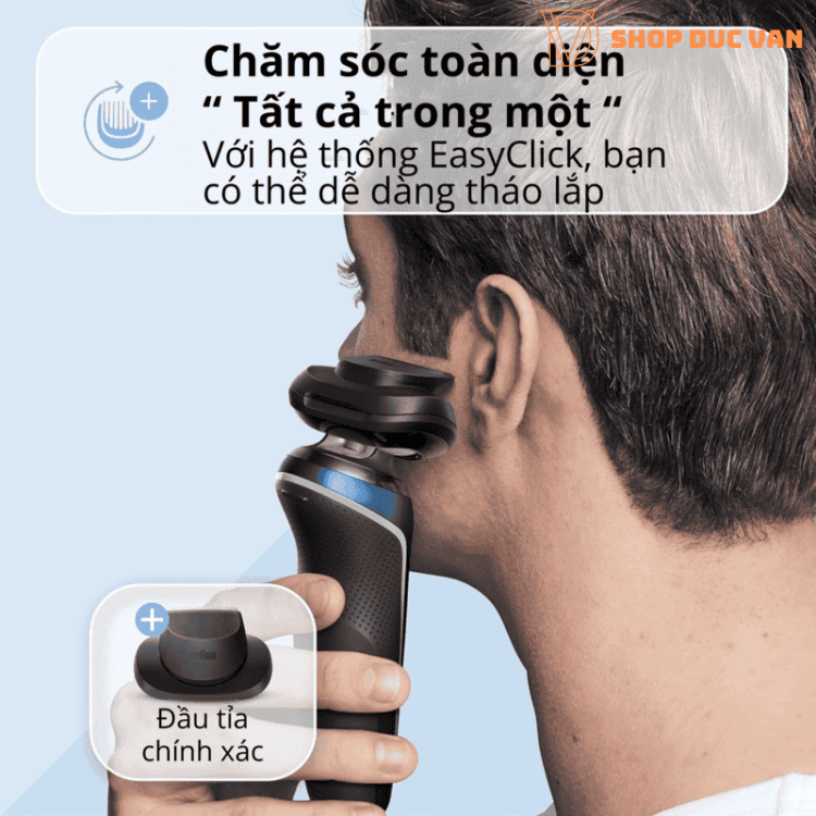 Máy Cạo Râu Braun Series 6 6172cc Công Nghệ SensoFlex Giảm Áp Lực Da, Chế Độ Turbo/Gentle, Chống Nước 100%, Pin 60 Phút Kèm Trạm Làm Sạch Thông Minh SmartCare Center