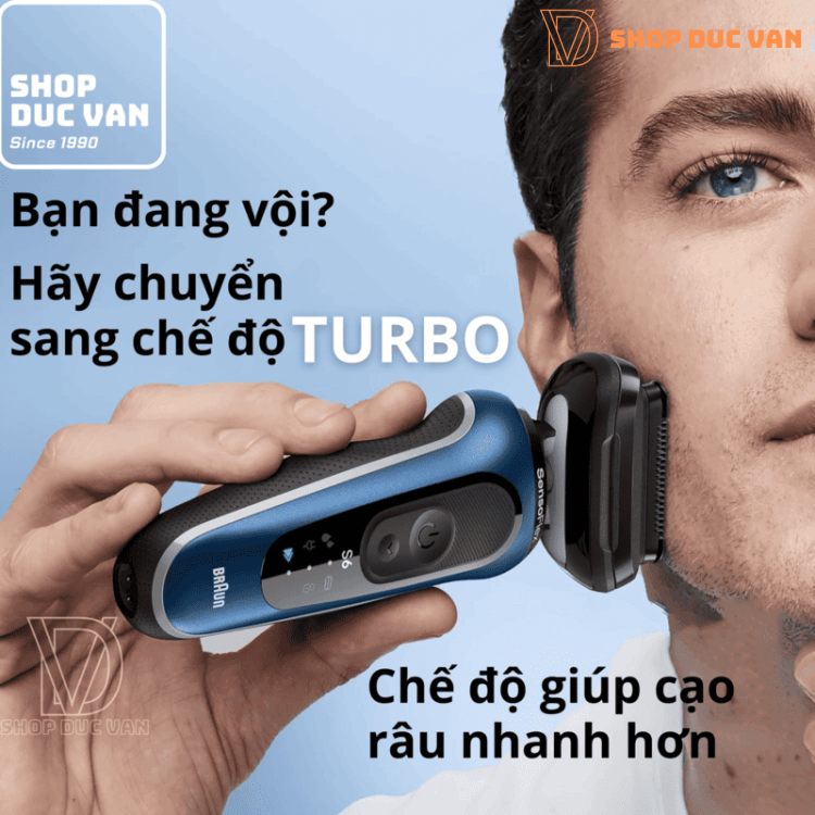 Máy Cạo Râu Braun Series 6 6172cc Công Nghệ SensoFlex Giảm Áp Lực Da, Chế Độ Turbo/Gentle, Chống Nước 100%, Pin 60 Phút Kèm Trạm Làm Sạch Thông Minh SmartCare Center