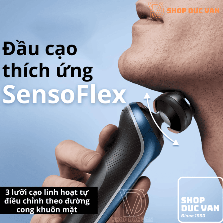 Máy Cạo Râu Braun Series 6 6172cc Công Nghệ SensoFlex Giảm Áp Lực Da, Chế Độ Turbo/Gentle, Chống Nước 100%, Pin 60 Phút Kèm Trạm Làm Sạch Thông Minh SmartCare Center