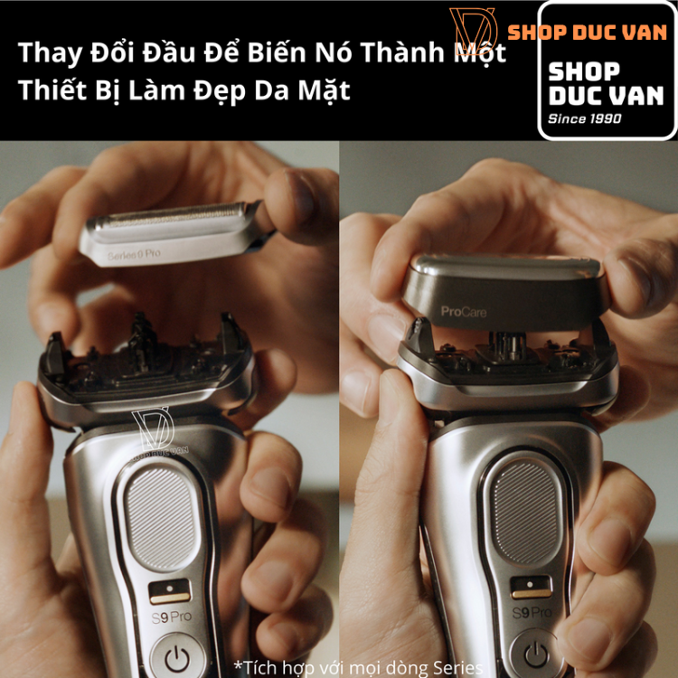 Máy Cạo Râu Braun Series 9 Pro 9487cc Kèm Cốc Sạc Rửa Vệ Sinh và Đầu Chăm Sóc Da ProCare