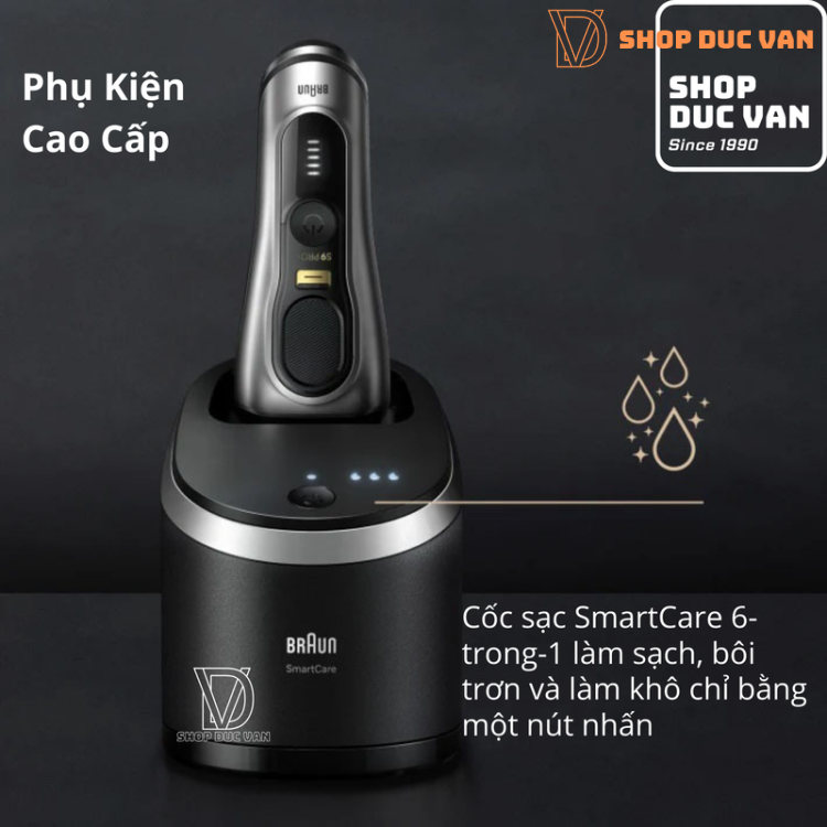 Máy Cạo Râu Braun Series 9 Pro+ 9597cc Kèm Cốc Sạc Rửa Vệ Sinh 6in1 Và Đầu ProComfort