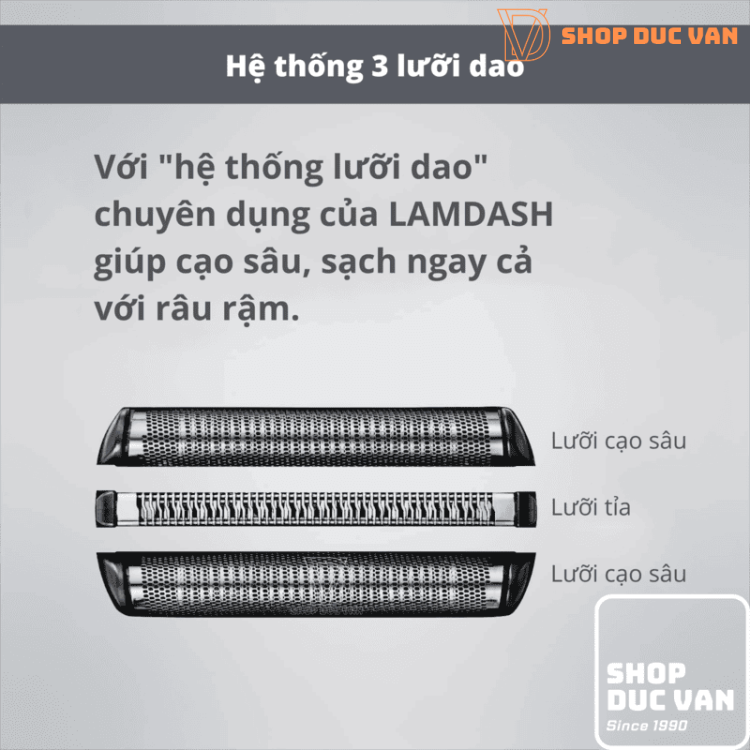 Máy Cạo Râu Panasonic Lamdash 3 Lưỡi ES-L320W Chống Nước Cạo Khô Và Ướt Tạo Bọt Tông Đơ Cắt Tóc Mai