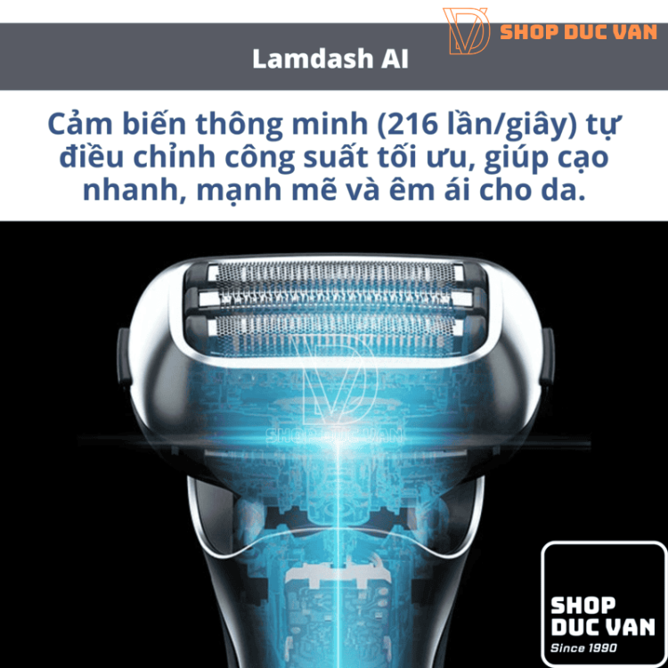 Panasonic ES-L321W Wet & Dry Electric Razor - Smart Lamdash AI Sensor, Built-In Foam Making Mode, 1-Hour Fast Charge