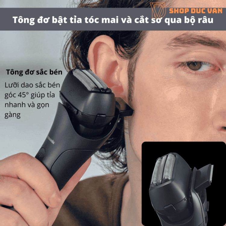 Panasonic ES-L321W Wet & Dry Electric Razor - Smart Lamdash AI Sensor, Built-In Foam Making Mode, 1-Hour Fast Charge
