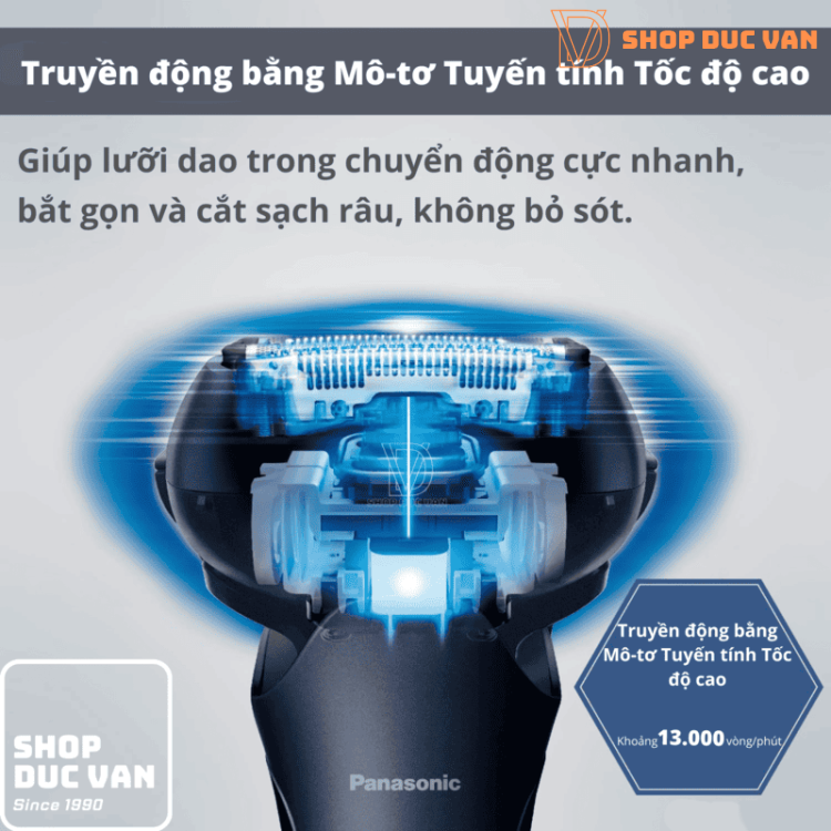 Máy Cạo Râu Panasonic ES-L360W 3 Lưỡi Chân Đế Sạc Cạo Khô Và Ướt Tạo Bọt Tông Đơ Cắt Tóc Mai Mẫu Mới Năm 2024