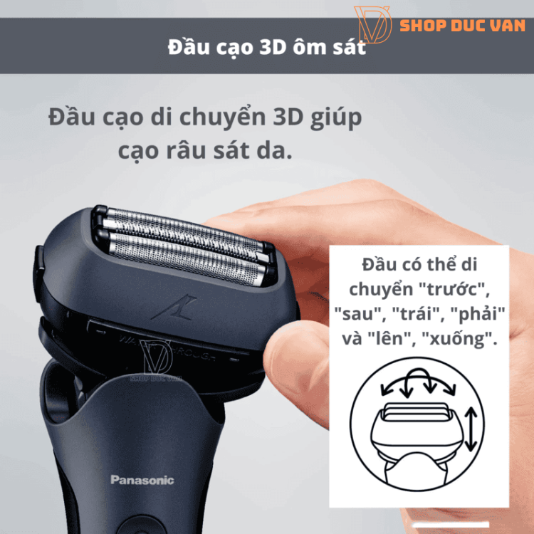 Máy Cạo Râu Panasonic ES-L360W 3 Lưỡi Chân Đế Sạc Cạo Khô Và Ướt Tạo Bọt Tông Đơ Cắt Tóc Mai Mẫu Mới Năm 2024