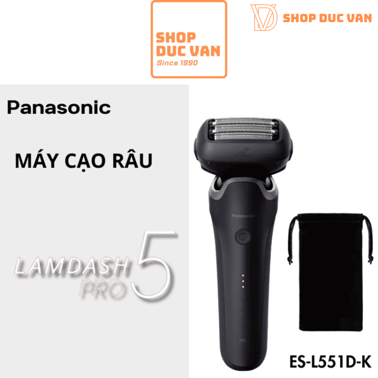 Máy Cạo Râu Panasonic Lamdash 5 Pro ES-L551D 5 Lưỡi Bản Cao Cấp Máy Cạo Râu Khô Và Ướt Cao Cấp Made In Japan