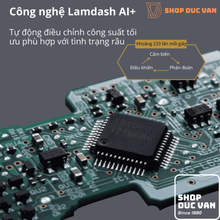Máy Cạo Râu Panasonic Lamdash ES-NLV5X-K 5 Lưỡi Động Cơ Tuyến Tính & AI+ Cho Da Nhảy Cảm