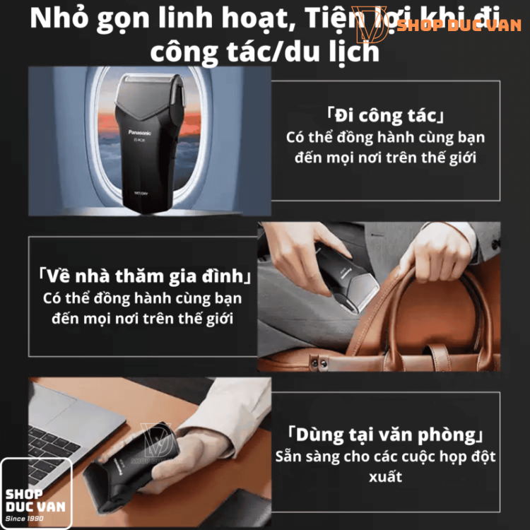 Máy Cạo Râu Panasonic ES-RC30 Cạo Khô và Ướt Cạo Sát Động Cơ Khỏe Tiện Lợi Sang Trọng