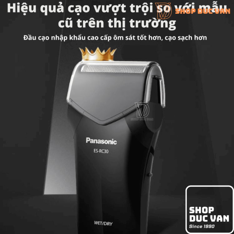 Máy Cạo Râu Panasonic ES-RC30 Cạo Khô và Ướt Cạo Sát Động Cơ Khỏe Tiện Lợi Sang Trọng