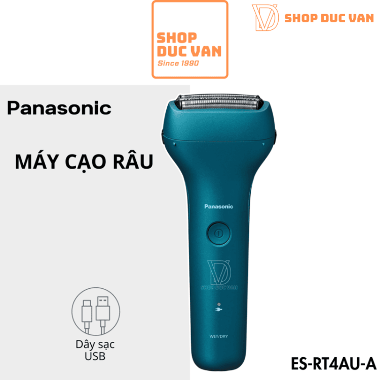 Máy Cạo Râu Panasonic ES-RT4AU 3 Lưỡi Chống Nước Cạo Khô Và Ướt Sạc USB Type C Mẫu Mới Năm 2024