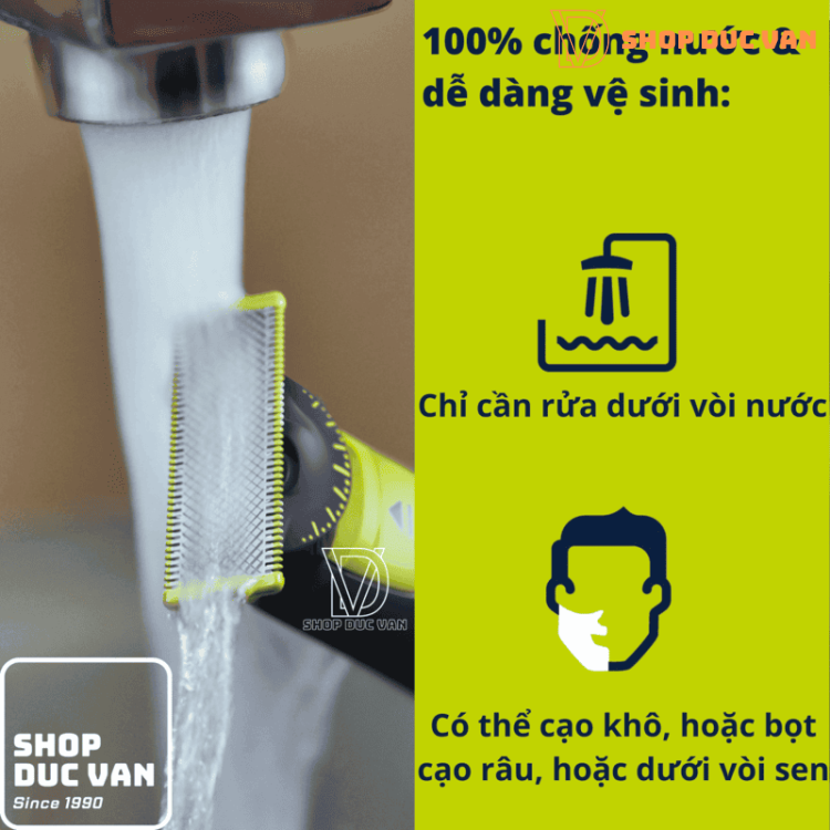 Máy Tỉa Râu Và Lông Toàn Thân Philips Norelco OneBlade 360 Face + Body QP2834/70 - Cạo Khô/Ướt Chống Nước, Pin Li-Ion 60 Phút
