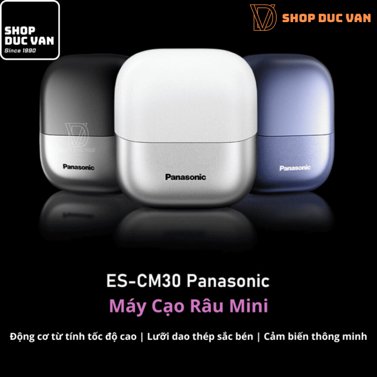 Máy Cạo Râu Panasonic Mini Nhỏ Gọn ES-CM30 Dành Cho Nam Và Nữ Với Hệ Thống Cắt 3 Lưỡi và Sạc USB Type C, Cạo Khô và Ướt