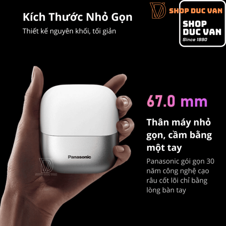 Máy Cạo Râu Panasonic Mini Nhỏ Gọn ES-CM30 Dành Cho Nam Và Nữ Với Hệ Thống Cắt 3 Lưỡi và Sạc USB Type C, Cạo Khô và Ướt