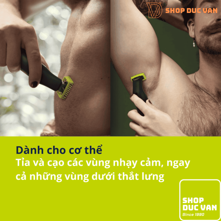 Máy Cạo Râu Và Tỉa Lông Cơ Thể Philips Oneblade Pro 360 QP6551/70 Sạc Nhanh 1h, Dùng 120 Phút, Có Khóa Du Lịch