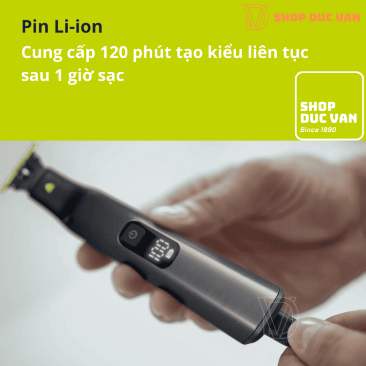Máy Cạo Râu Và Tỉa Lông Cơ Thể Philips Oneblade Pro 360 QP6551/70 Sạc Nhanh 1h, Dùng 120 Phút, Có Khóa Du Lịch