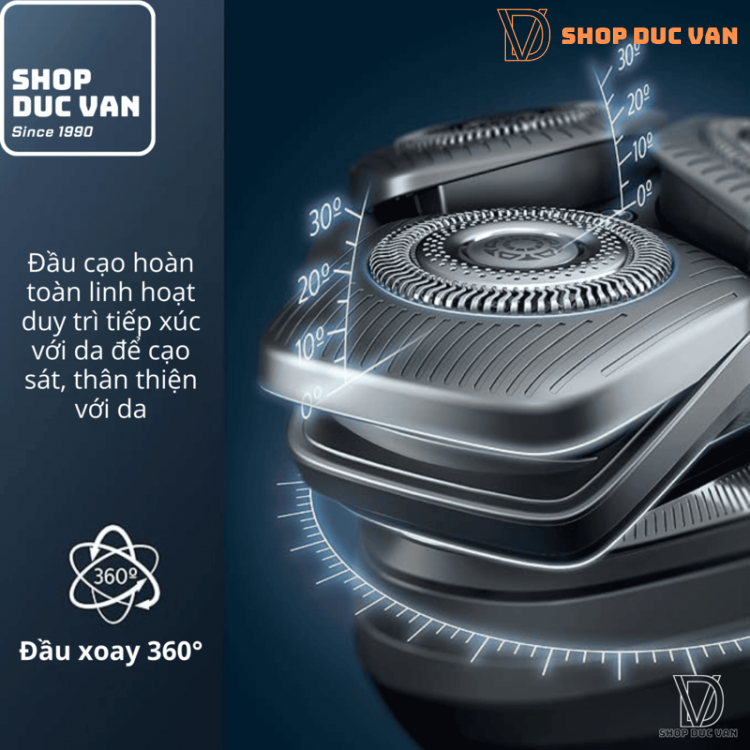 Máy Cạo Râu Philips Norelco S9606/80 Cạo Khô Và Ướt Series 9400 Với Lưỡi Dao Kép Dual SteelPrecision, Công Nghệ SenseIQ