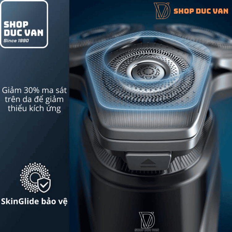 Máy Cạo Râu Philips Norelco S9606/80 Cạo Khô Và Ướt Series 9400 Với Lưỡi Dao Kép Dual SteelPrecision, Công Nghệ SenseIQ