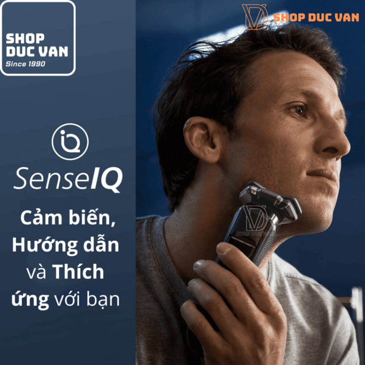Máy Cạo Râu Philips Norelco S9606/80 Cạo Khô Và Ướt Series 9400 Với Lưỡi Dao Kép Dual SteelPrecision, Công Nghệ SenseIQ