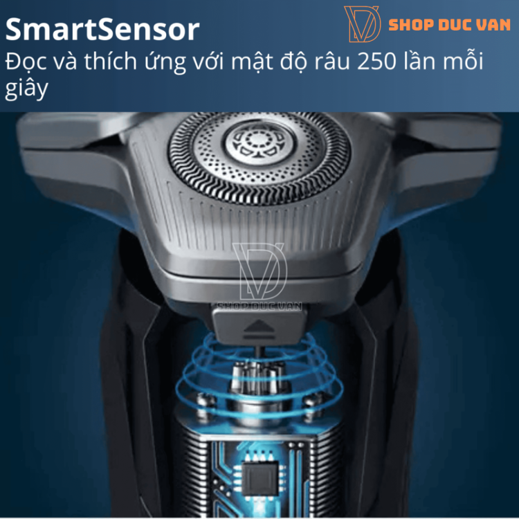 Máy Cạo Râu Philips Norelco S9606/80 Cạo Khô Và Ướt Series 9400 Với Lưỡi Dao Kép Dual SteelPrecision, Công Nghệ SenseIQ