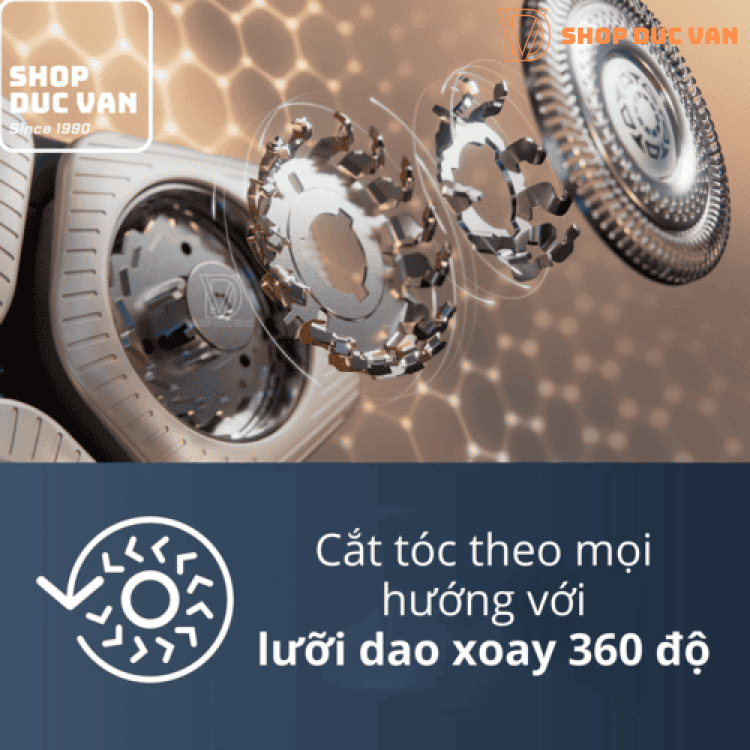 Máy Cạo Râu Cao Cấp Philips Norelco S9000 Prestige SP9872/86 Advanced SenseIQ với Đế Sạc Qi, Tông Đơ Chấn Viền Chính Xác và Hộp Đựng Cao Cấp