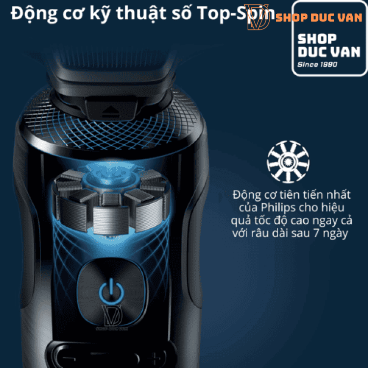 Máy Cạo Râu Cao Cấp Philips Norelco S9000 Prestige SP9872/86 Advanced SenseIQ với Đế Sạc Qi, Tông Đơ Chấn Viền Chính Xác và Hộp Đựng Cao Cấp
