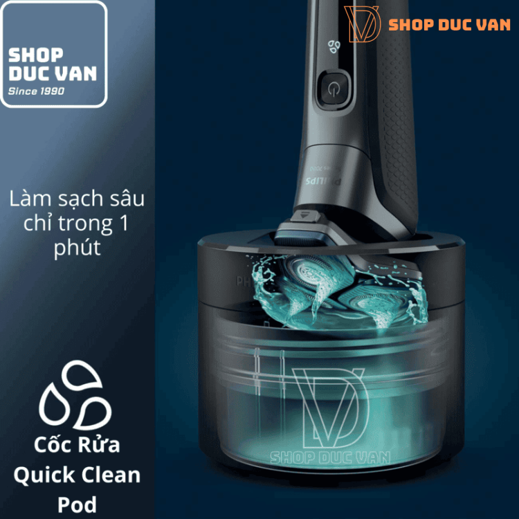 Máy Cạo Râu Không Dây Philips S5882/60 Series 5000, Cạo Ướt Và Khô, Công Nghệ Skiniq Cảm Biến Râu Kèm Hộp Làm Sạch Quick Clean Pod