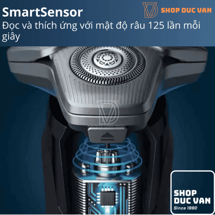 Máy Cạo Râu Philips S9696/50 Series 9000 Wet & Dry, Cảm Biến Áp Lực, Đế Sạc và Vệ Sinh Tự Động
