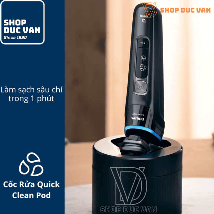Máy Cạo Râu Philips S9986/50 Series 9000 Công nghệ SkinIQ, Cạo Khô và Ướt, Đầu Xoay 360-D Cạo Sát Vượt Trội Cho Da Nhạy Cảm Hiệu Quả trên Râu 5 Ngày