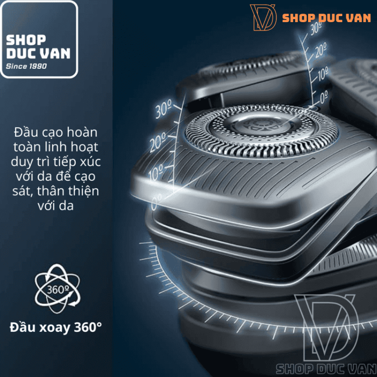Máy Cạo Râu Philips S9986/50 Series 9000 Công nghệ SkinIQ, Cạo Khô và Ướt, Đầu Xoay 360-D Cạo Sát Vượt Trội Cho Da Nhạy Cảm Hiệu Quả trên Râu 5 Ngày