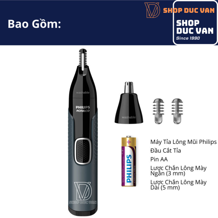 Máy Cắt Tỉa Lông Mũi, Lông Tai, Lông Mày Philips Norelco 3000, NT3600/42