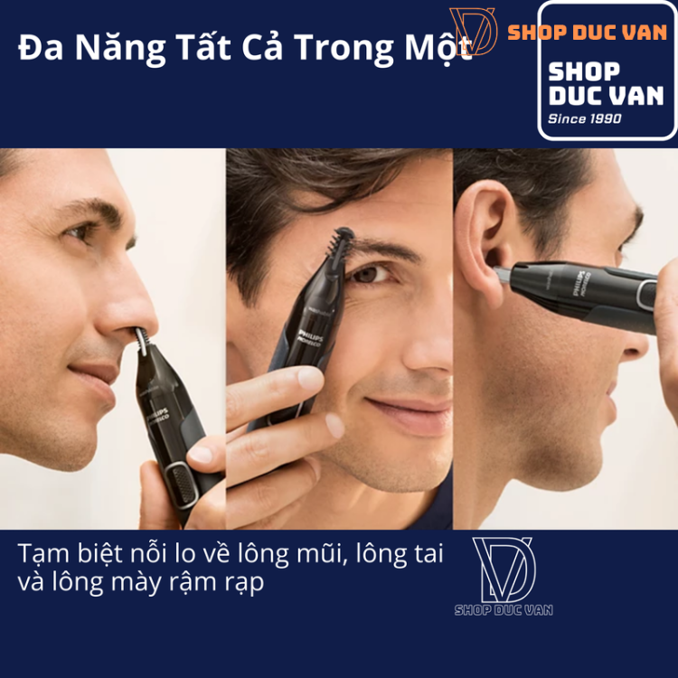Máy Cắt Tỉa Lông Mũi, Lông Tai, Lông Mày Philips Norelco 3000, NT3600/42